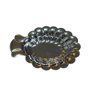 Shelton Ware Vintage Mid-Century Chrome scalloped shell dish.